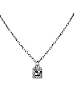Gucci Aged Sterling Silver G Cube Necklace