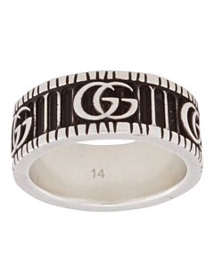Gucci Aged Sterling Silver GG Marmont Ring