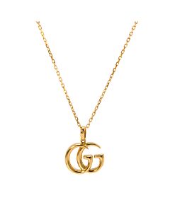 Gucci GG Running Yellow Gold Small Double G Pendant Necklace