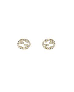Gucci Interlocking G 18Ct Yellow Gold 0.38Ct Diamond Stud Earrings - Ybd729408002