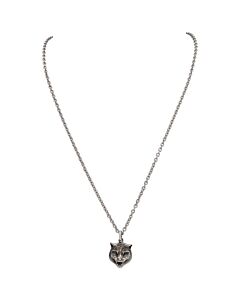 Gucci Men's necklace in silver with feline head