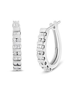 Haus of Brilliance 10k White Gold 1ct TDW Diamond Hoop Earrings(I-J, I2-I3)