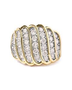 Haus of Brilliance 14K Yellow Gold Plated .925 Sterling Silver 2.00 Cttw Diamond Multi Row Band Ring (J-K Color, I1-I2 Clarity)