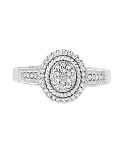 Haus of Brilliance .925 Sterling Silver 1/3 Cttw Pave Set Round-Cut Diamond Braided Halo Cocktail Ring (I-J Color, I2-I3 Clarity)