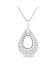 Haus of Brilliance .925 Sterling Silver Prong-Set Diamond Accent Fashion Double Drop Design 18" Pendant Necklace (I-J Color, I1-I2 Clarity)