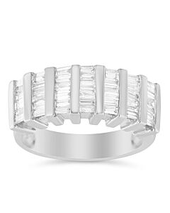 Haus of Brilliance Sterling Silver 1 ct. TDW Multi-Row Baguette Diamond Ring (H-I, I1-I2)