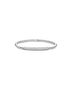 Hulchi Belluni 20347M-Ww 18K Wg Bracelet Pave Single Row Bar 0.59 Cttw Diamonds