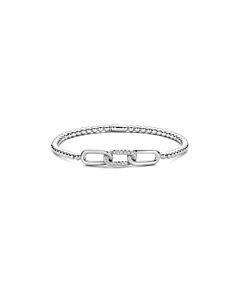 Hulchi Belluni 23320-Ww 18K Wg Bracelet 3 Link Station Diamonds 0.10 Cttw