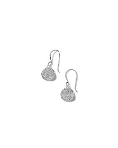 Ippolita Mini Flower Drop Earrings in Sterling Silver with Diamonds