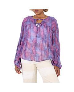 Isabel Marant Ladies Violet Ametissa Silk-Chiffon Blouse, Brand Size 42 (US Size 8)