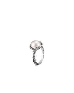 John Hardy Classic Chain 12Mm Mabe Pearl Sterling Silver Ring - Rb900005x7