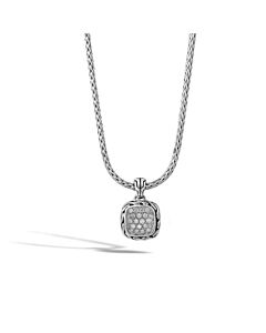 John Hardy Classic Chain Silver Pendant Necklace with Diamonds - NBP992412DIX16-18