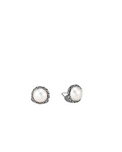 John Hardy Classic Chain Silver Stud Earring with 10MM Pearl - EB90664
