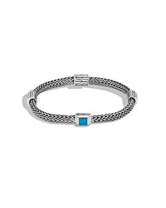 John Hardy Classic Chain Turquoise Sterling Silver Four Station Bracelet - Bbs961871tqxm