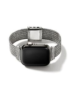 John Hardy Smart Watch Strap with Diamonds 40MM-45MM Apple Watch faces, Sterling Silver, 18MM Size Medium