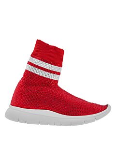 Joshua Sanders Ladies Red Sneakers Sock All Strass
