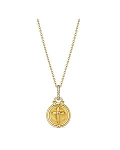 Judith Ripka Little Luxuries Cross Medallion Necklace With Diamonds In 18K