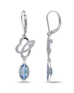 AMOUR Julianna B Swiss Blue Topaz Earrings In Sterling Silver
