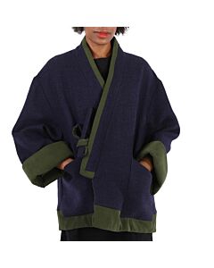 Kenzo Ladies Midnight Blue Wool Kimono Coat
