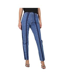 Ksenia Schnaider Striped Slim High-waist Jeans, Size X-Small