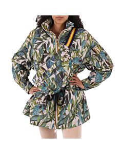 Kway Ladies Multicolor Kajsa Field Printed Nylon Jacket, Brand Size 8