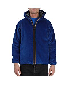 Kway Men's Blue Royal Marine Hamis Cotton Ribbed Hooded Jacket