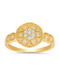 Kylie Harper 14k Yellow Gold Over Silver Vintage Floral Ring