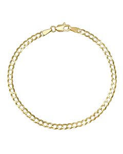 Kylie Harper 3.25mm Miami Cuban Curb Chain Bracelet in 14k Yellow Gold, 7 inches - Unisex / Men's / Ladies