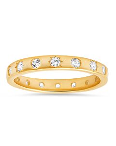 Kylie Harper Gold Over Silver Celestial CZ Eternity Band Ring