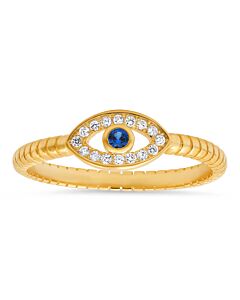 Kylie Harper Gold Over Silver CZ Evil Eye Ring