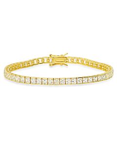 Kylie Harper 14k Gold Over Silver Princess-cut Cubic Zirconia  CZ Tennis Bracelet - 7.25"