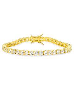 Kylie Harper 14k Gold Over Silver Round-cut Cubic Zirconia  CZ Tennis Bracelet - 7.25"