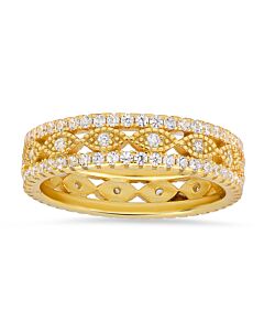 Kylie Harper Gold Over Silver Vintage Cubic Zirconia  CZ Eternity Band Ring