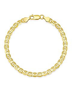 Kylie Harper Men's Italian 14k Yellow Gold Over Silver 8.5" Mariner Chain Bracelet
