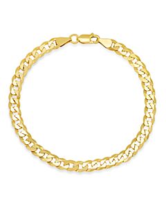 Kylie Harper Men's Italian 14k Yellow Gold Over Silver 8.5" Miami Cuban Curb Chain Bracelet