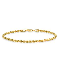 Kylie Harper Men's Italian 14k Yellow Gold Over Silver 8.5" Rope Chain Bracelet