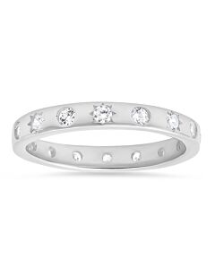 Kylie Harper Sterling Silver Celestial CZ Eternity Band Ring