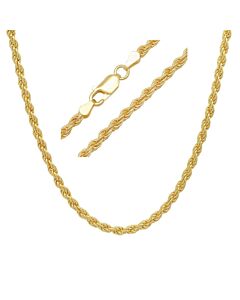 Kylie Harper Thick/Heavy Men's Italian 14k Gold Over Silver Rope Chain - 22"-30"