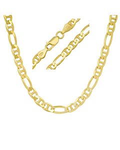 Kylie Harper Unisex Italian 14k Gold Over Silver Figaro Mariner Chain - 22"-24"