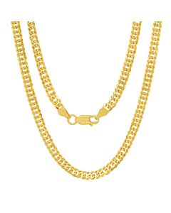Kylie Harper Unisex Italian 14k Gold Over Silver Miami Cuban Double Curb Chain - 22"-24"