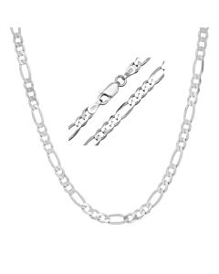 Kylie Harper Unisex Italian Sterling Silver Figaro Chain - 20"-24"