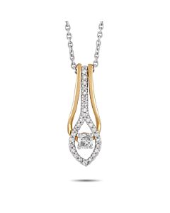 LB Exclusive 10K White and Yellow Gold 0.25 ct Diamond Pendant Necklace