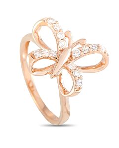 LB Exclusive 14K Rose Gold 0.30 ct Diamond Butterfly Ring