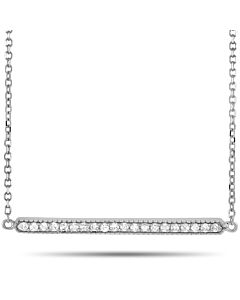 LB Exclusive 14K White Gold 0.10 ct Diamond Bar Necklace