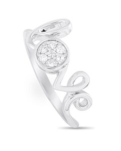 LB Exclusive 14K White Gold 0.10 ct Diamond Love Ring
