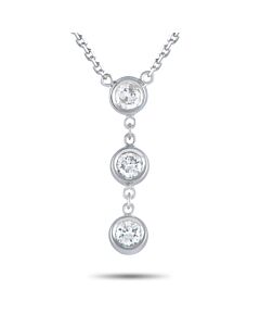 LB Exclusive 14K White Gold 0.45ct Diamond 3 Stone Necklace