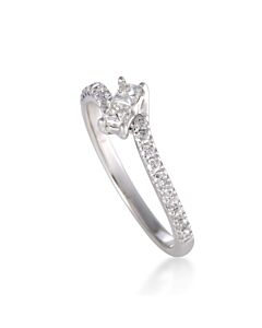 LB Exclusive 14K White Gold 0.50 ct Diamond Curved Engagement Ring