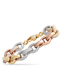 LB Exclusive 14K White, Rose, and Yellow Gold 12.83 ct Diamond Bracelet