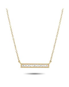 LB Exclusive 14K Yellow Gold 0.10ct Diamond Bar Necklace
