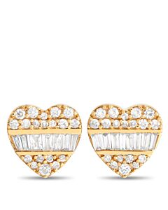 LB Exclusive 14K Yellow Gold 0.35ct Diamond Heart Earrings